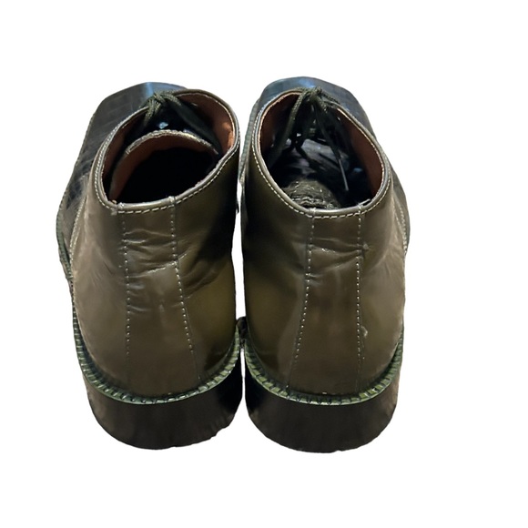 FRATELLI Men's Green Croc Embossed Leather Square Toe Lace Up Dress Shoe-Sz 9.5 - Picture 7 of 14